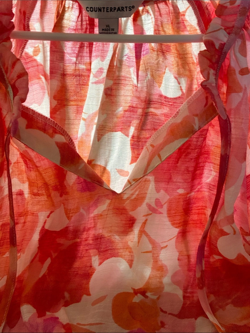 Counterparts Coral & Pink Floral Peasant Tunic - Picture 5 of 5